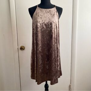 abbeline Small Brown Velvet Halter Dress
